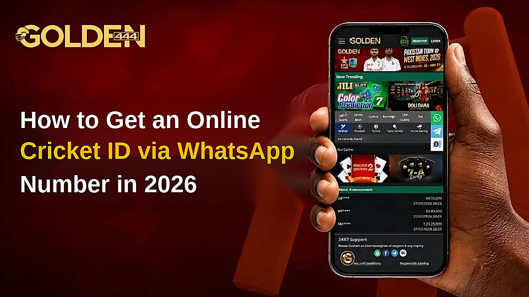 How to Get an Online Cricket ID via WhatsApp Number 2026 Golden444